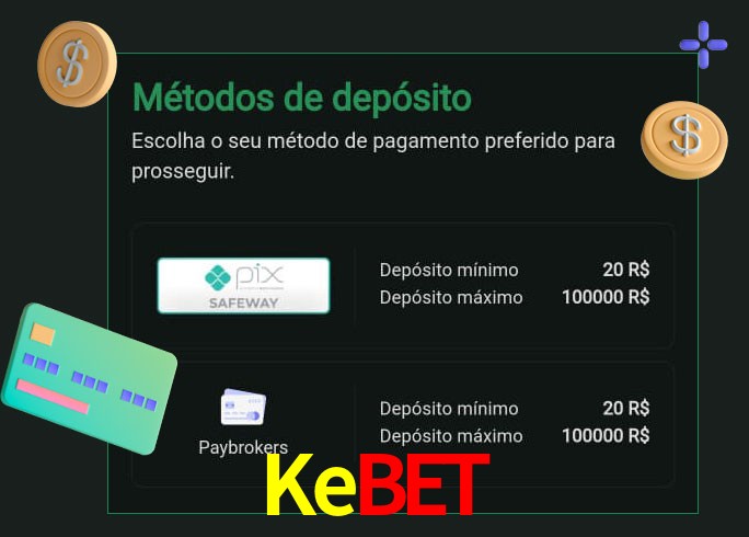 O cassino Kebet oferece uma grande variedade de métodos de pagamento
